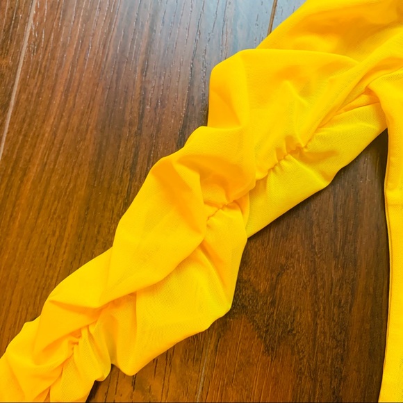 Forever 21- Sheer Yellow long sleeve top - Picture 3 of 5